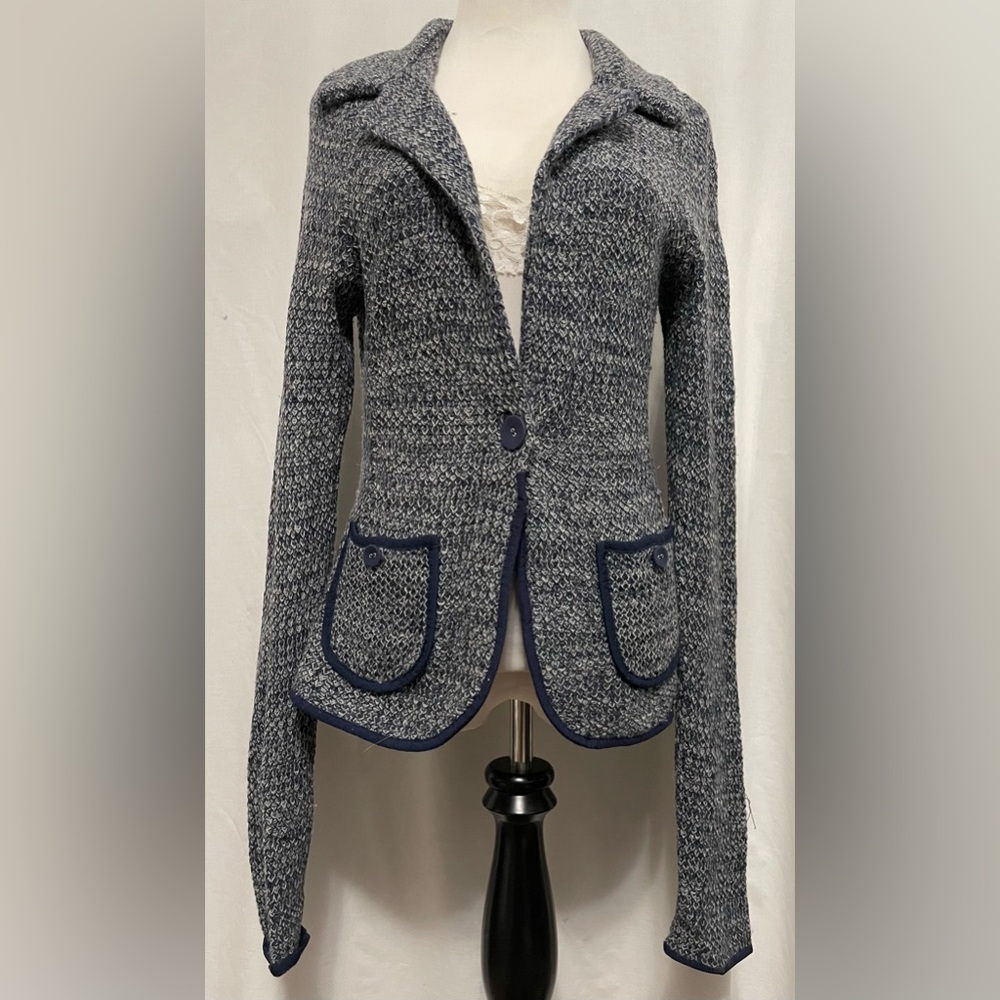 Women’s Cardigan Sweater Knit Blue Size Medium